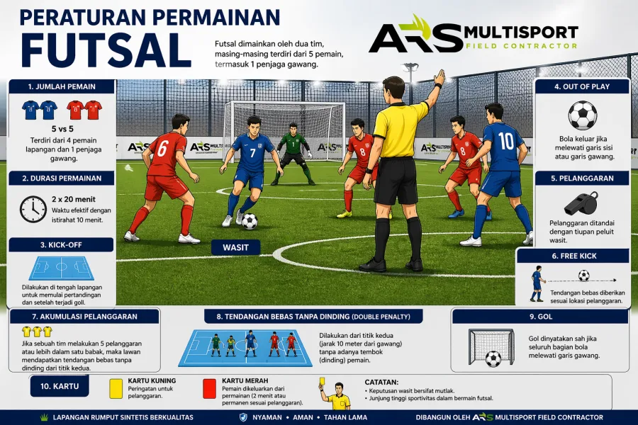 peraturan permainan di lapangan futsal
